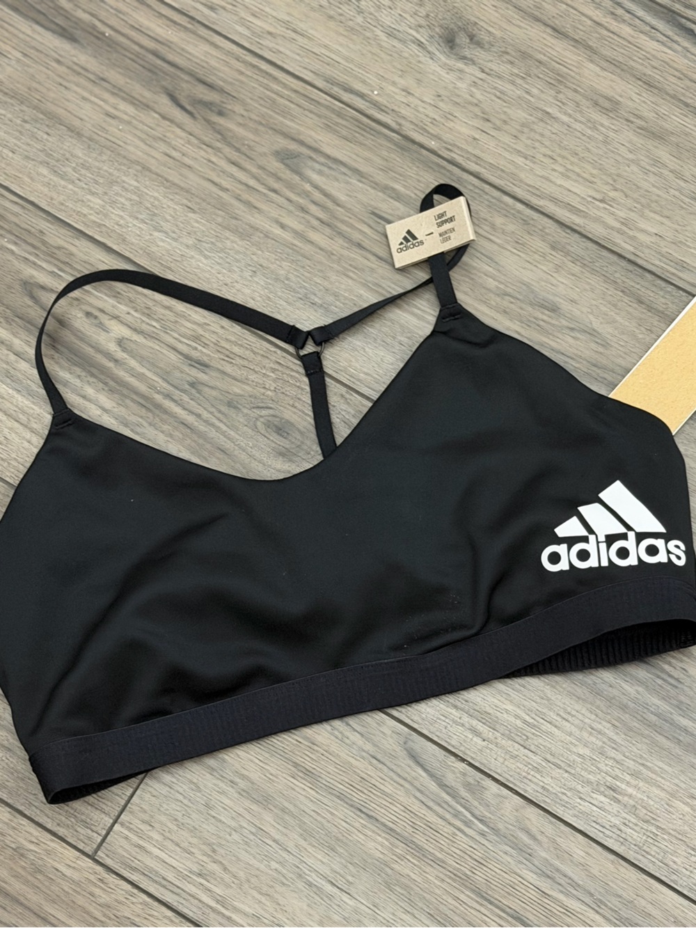 adidas All Me Black Light Support Strappy Back Workout Sports Bra NWT Size XL